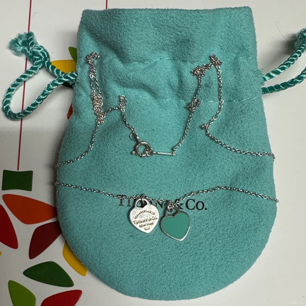 Tiffany & Co. Silver and Turquoise Heart Necklace